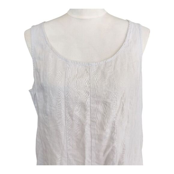 J. Jill Light Grey 💯 Linen Midi a Line Spliced Dress L - Picture 11 of 12